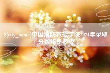 福鼎中国消防救援学院2024年录取分数线是多少