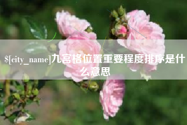 福鼎九宫格位置重要程度排序是什么意思