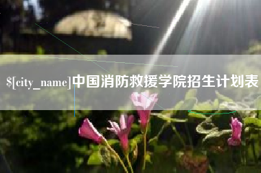 福鼎中国消防救援学院招生计划表